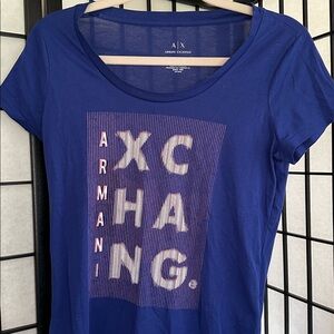 Armani Exchange Royal Blue Short Sleeve Graphic Tee